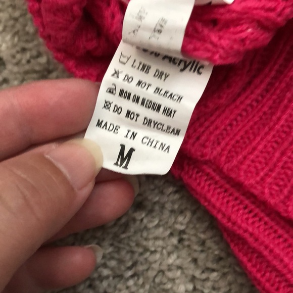 SHEIN Colorblock Crew Neck Sweater - Red, Beige, White, Aqua - Picture 7 of 7